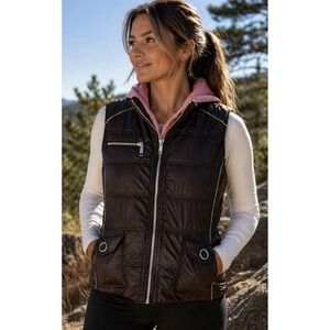 Powder River Outfitters Panhandle Puffer Vest Womens Size M‎ Outdoor Hiking Hood